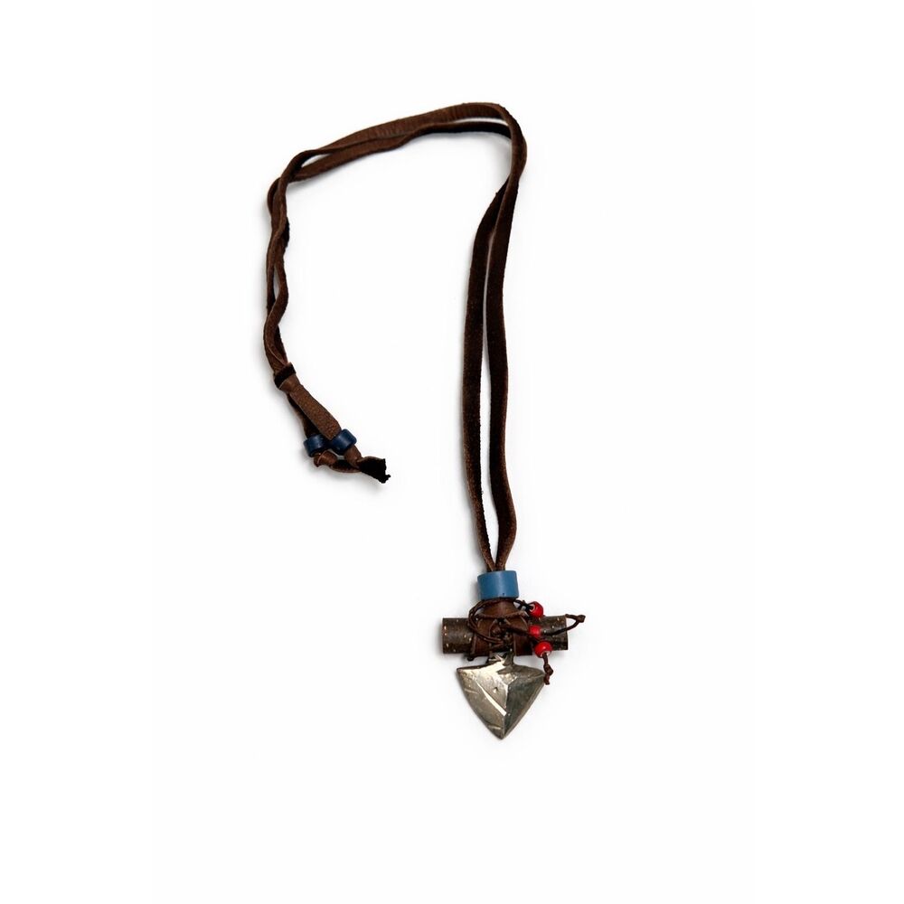 Susan Bickford Arrowhead Necklace Leather Cord Boho Southwestern NWT